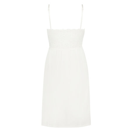 Slipdress Modal Lace mit Spitze, Wei&szlig;