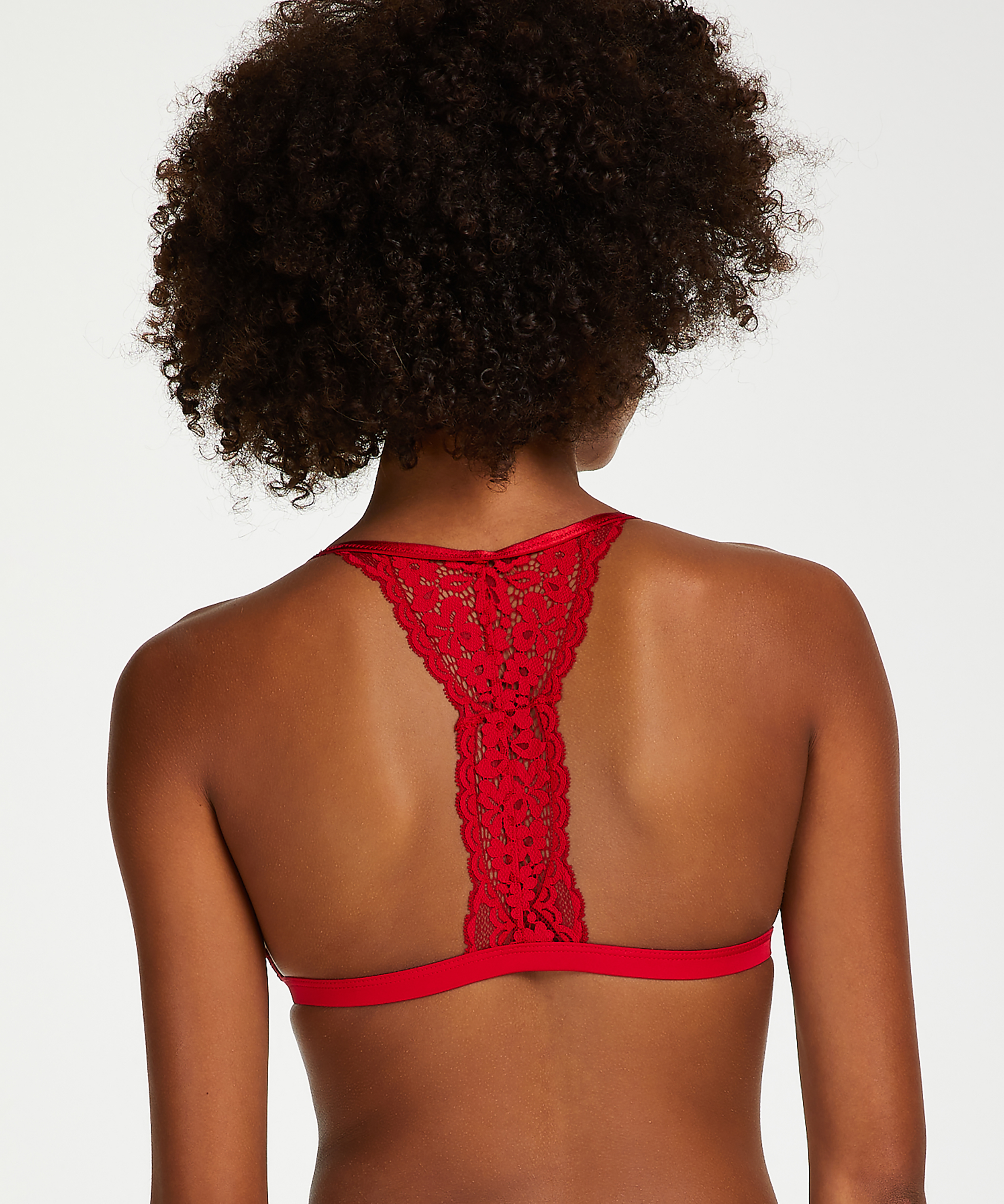 Brassi&egrave;re triangulaire moul&eacute;e Rose, Rouge, main