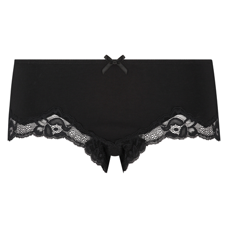 Boxer Secret Lace Baumwolle, Schwarz