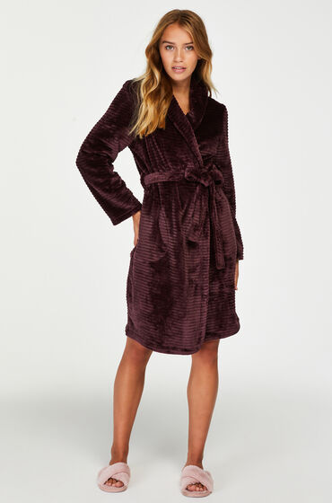 Image of Hunkemöller Kurzer Bademantel Fleece Rip Rot