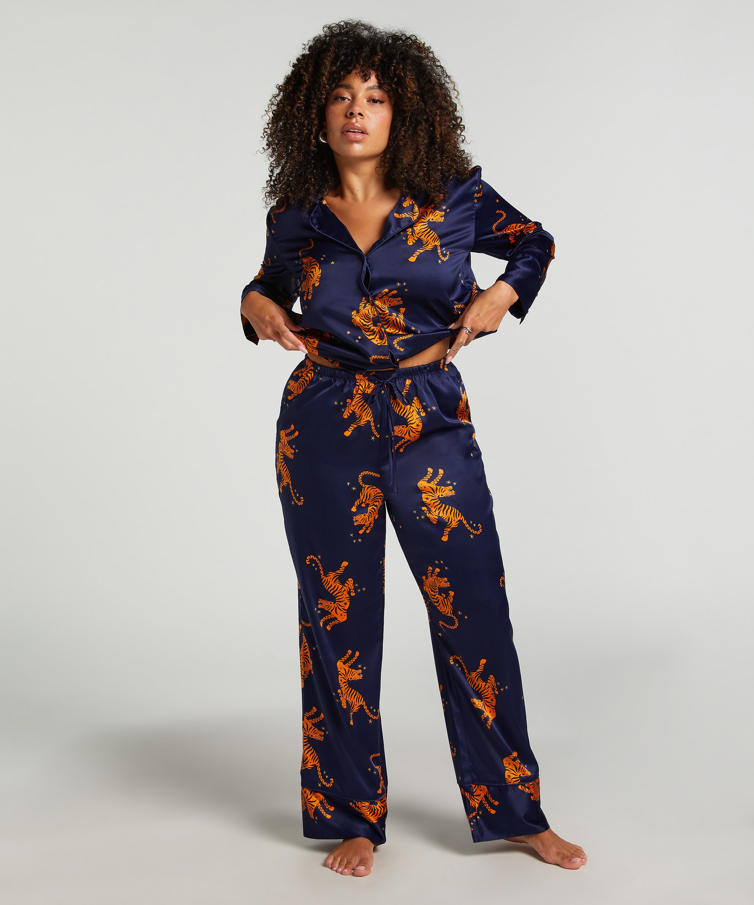 Hose Satin, Blau, main