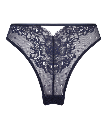 Slip brésilien échancré Clara, Bleu