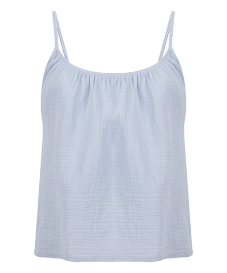 Cami en mousseline, Bleu