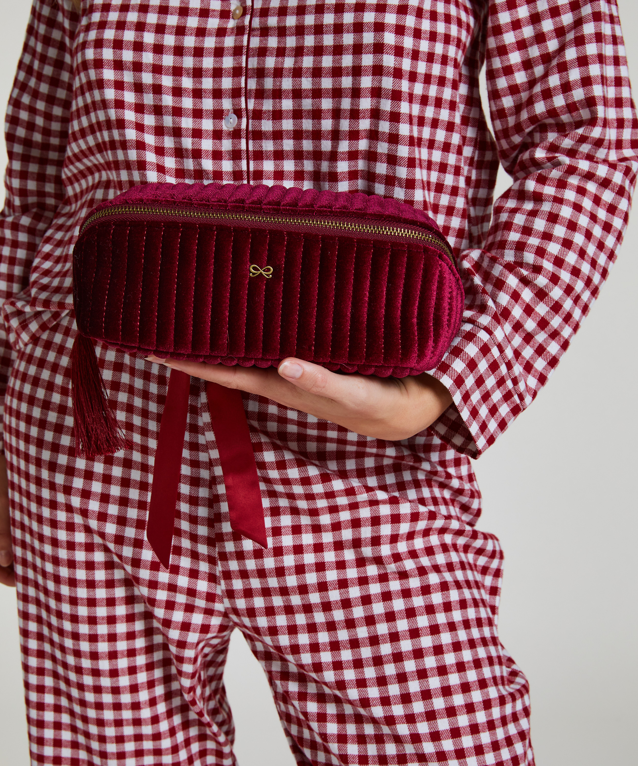 Kosmetiktaschen Velours, Rot, main