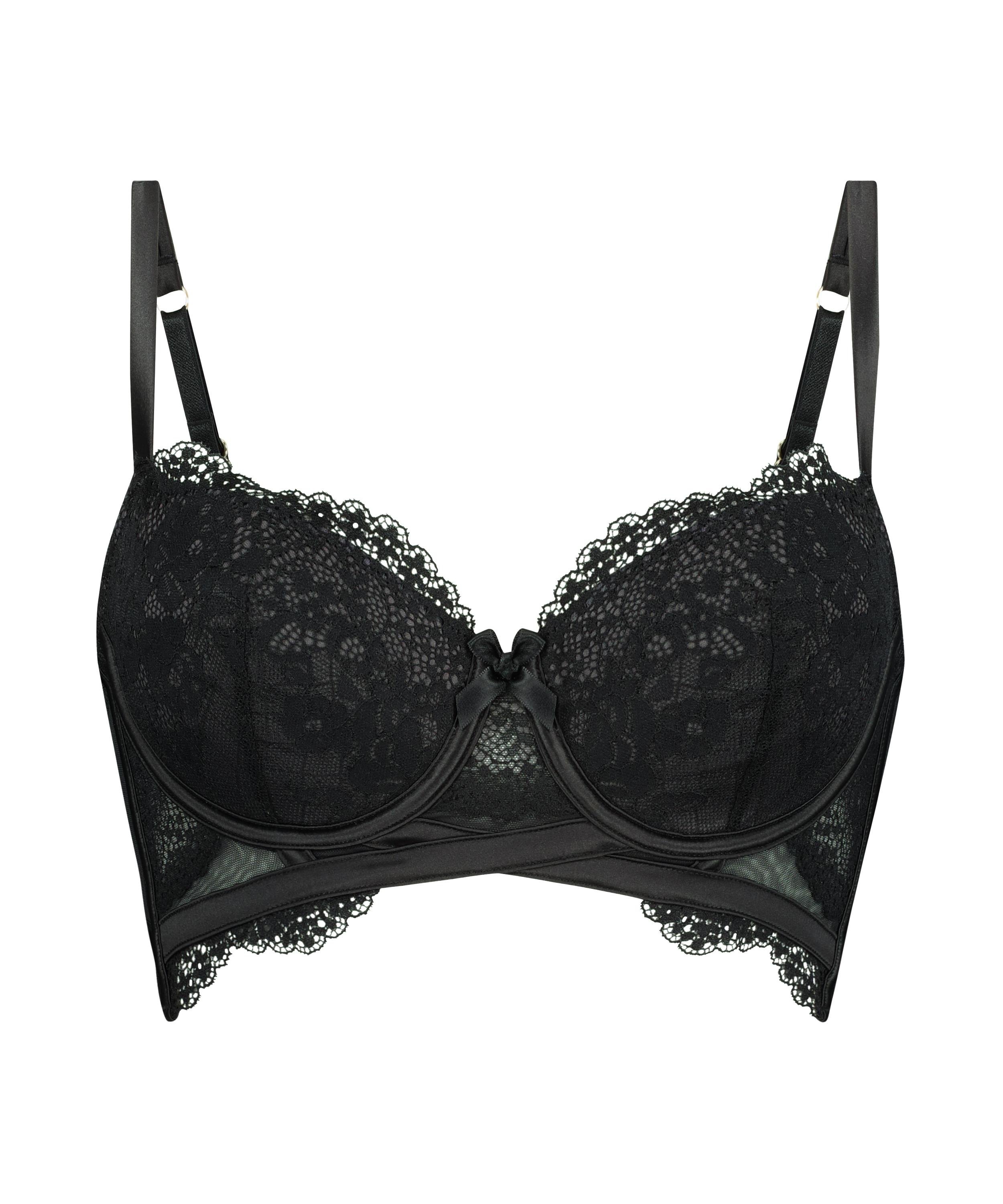Soutien-gorge long rembourr&eacute; &agrave; armatures Raine, Noir, main
