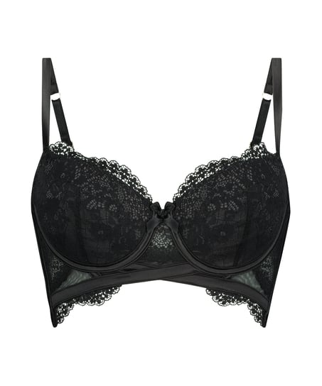 Soutien-gorge long rembourr&eacute; &agrave; armatures Raine, Noir