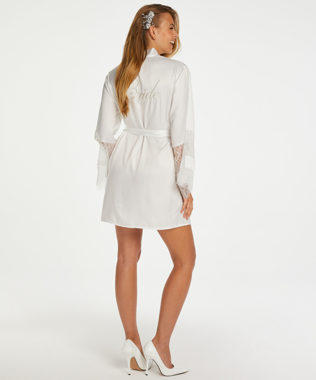 Satin-Kimono Bridal, Weiß