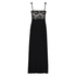 Langes Slipdress, Modal Lace, Schwarz