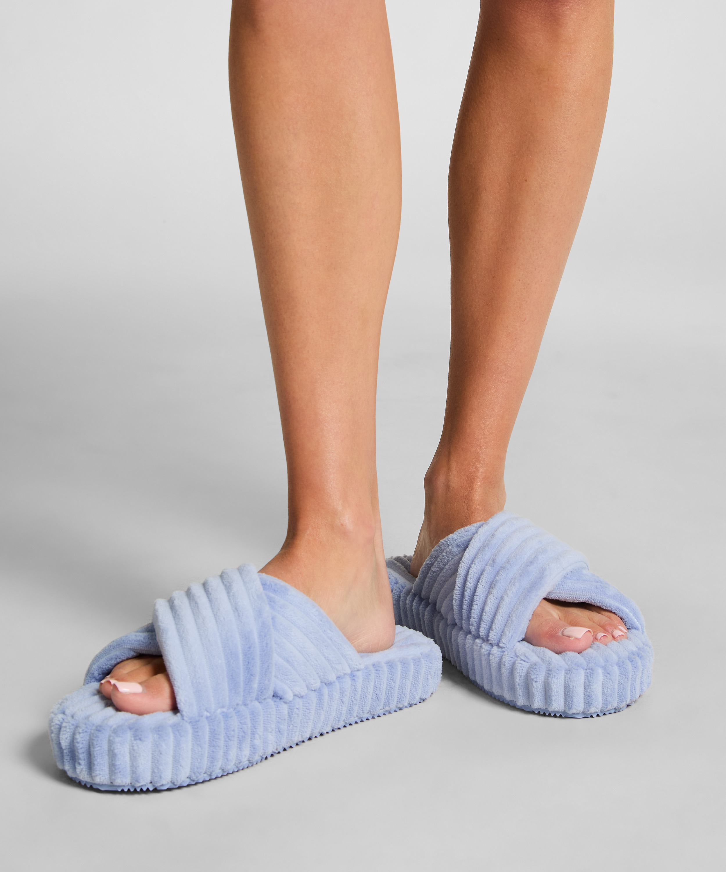 Slipper Weiche Rippung, Blau, main