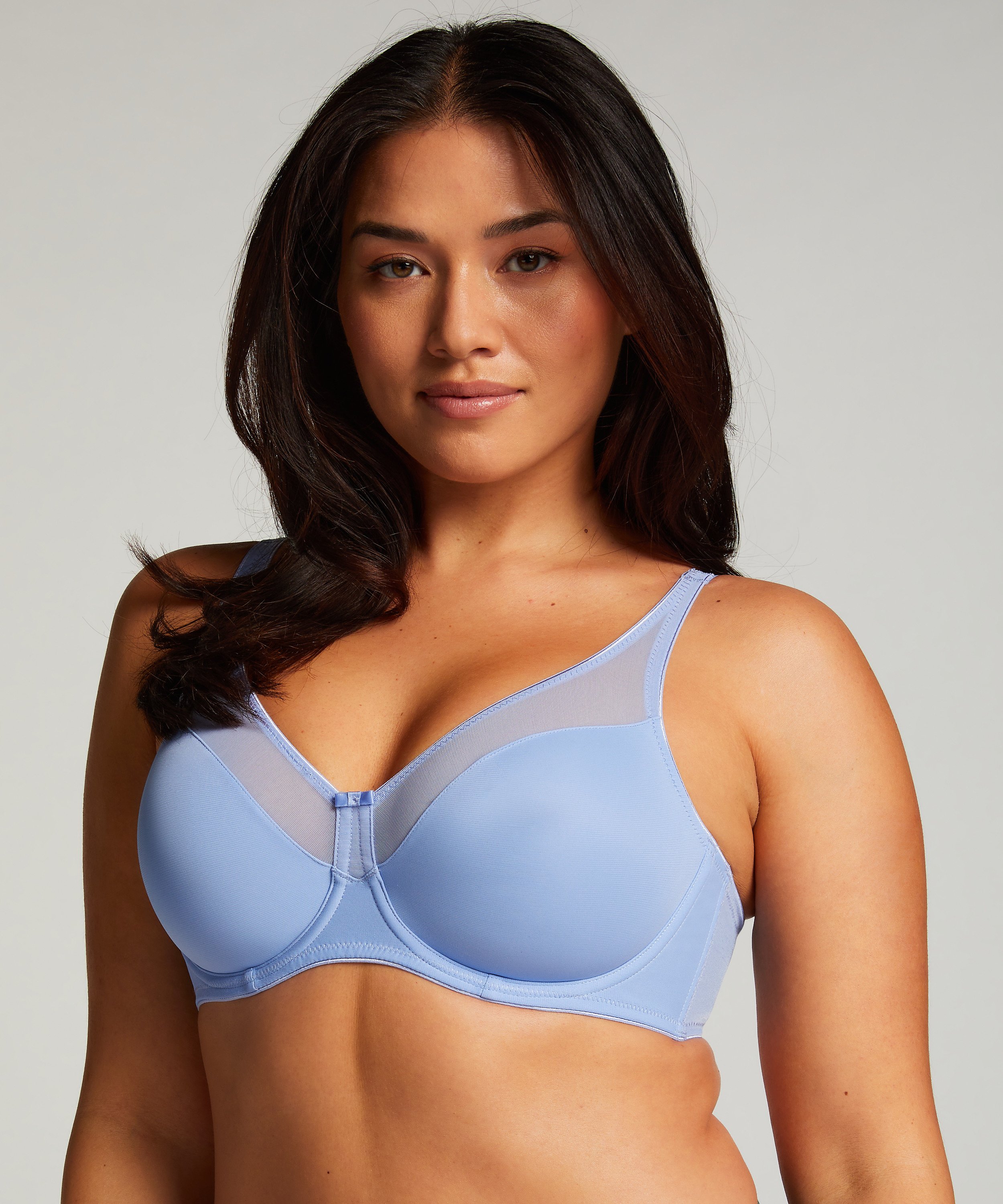 Soutien-gorge &agrave; armatures non-pr&eacute;form&eacute; minimiseur Nina, Bleu, main