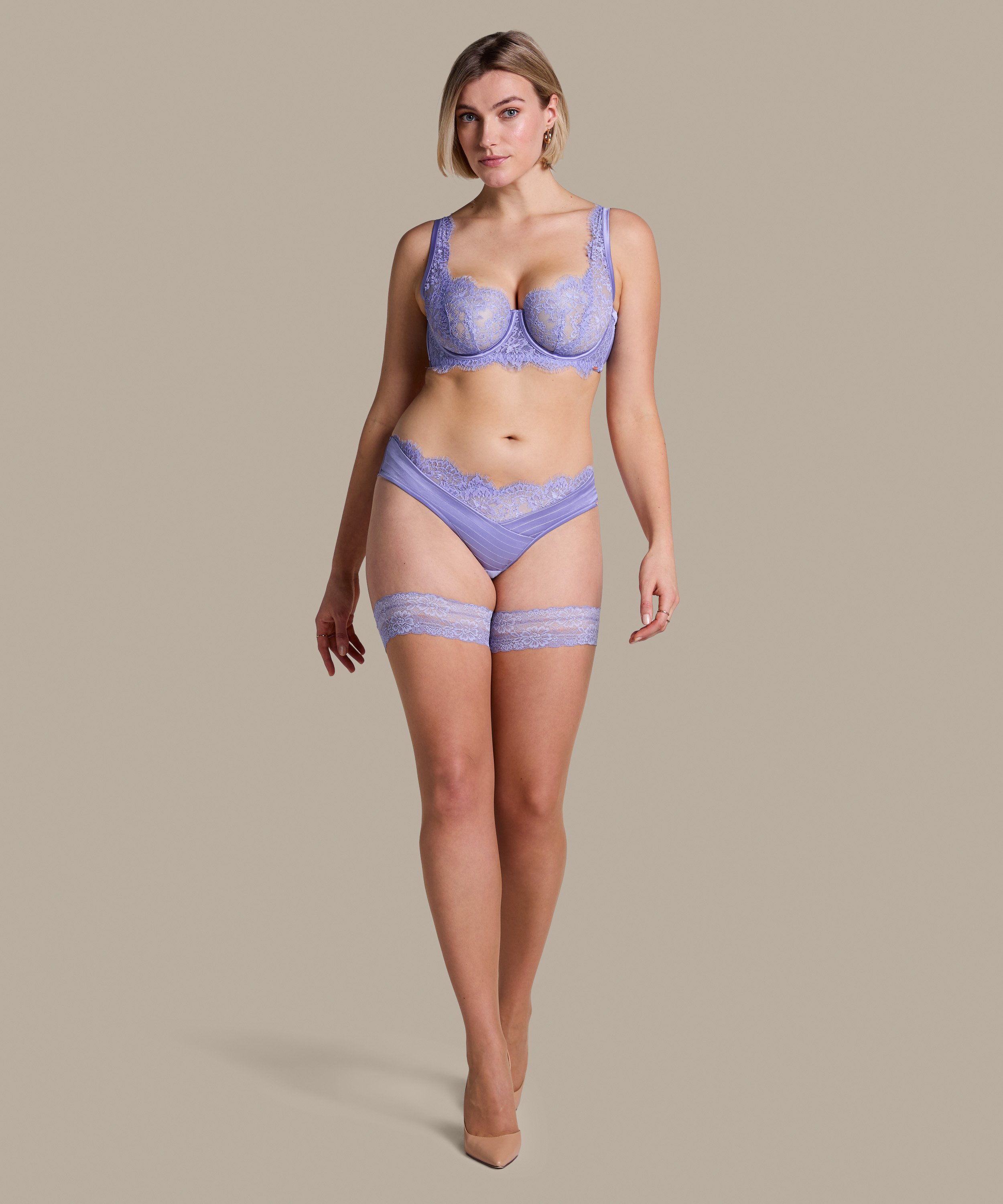 Bas autofixants Charlie, Violet, main