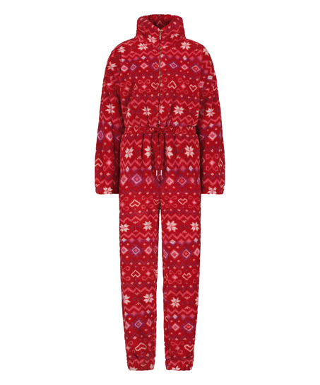 Onesie aus Fleece, Rot