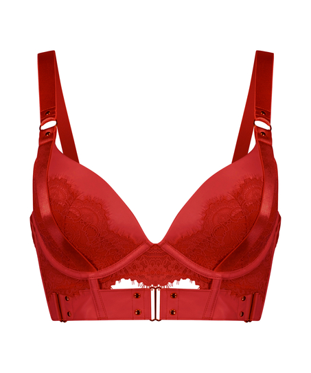 Vorgeformter Push-up Longline-Bügel-BH Occult, Rot