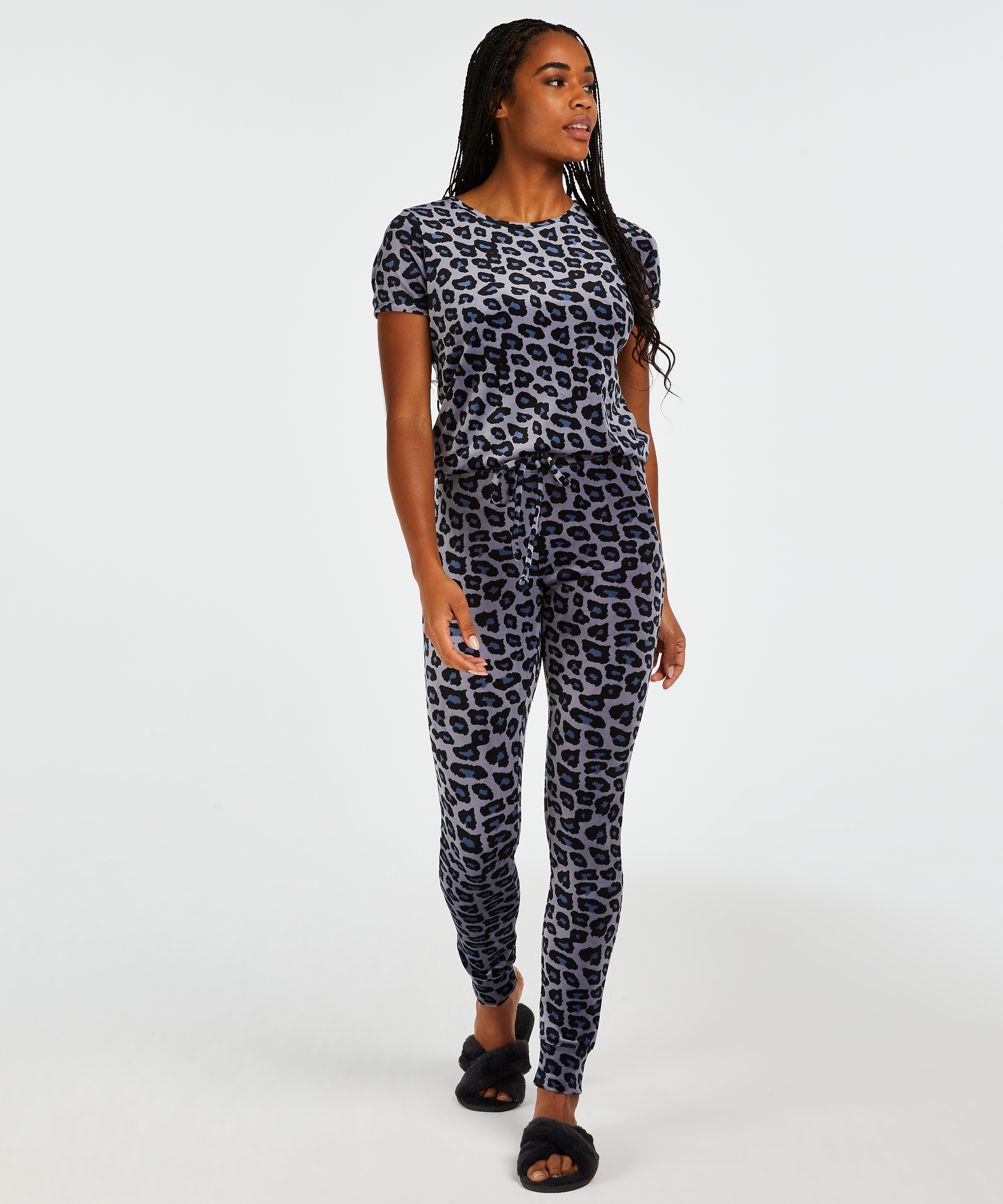 Legging Velours, Gris, main