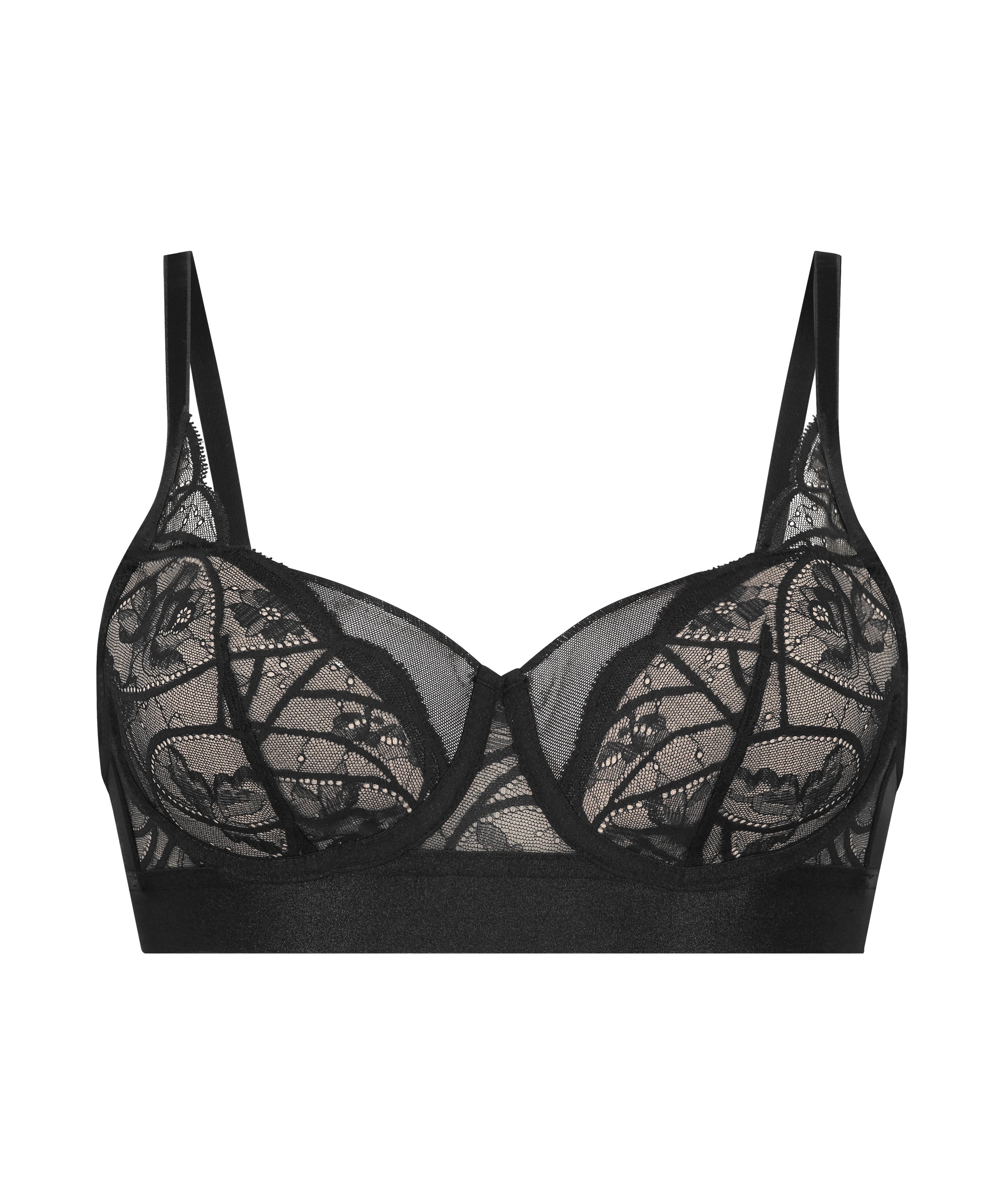 Soutien-gorge rembourré à armatures longline Luna, Noir, main