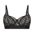 Soutien-gorge rembourré à armatures longline Luna, Noir