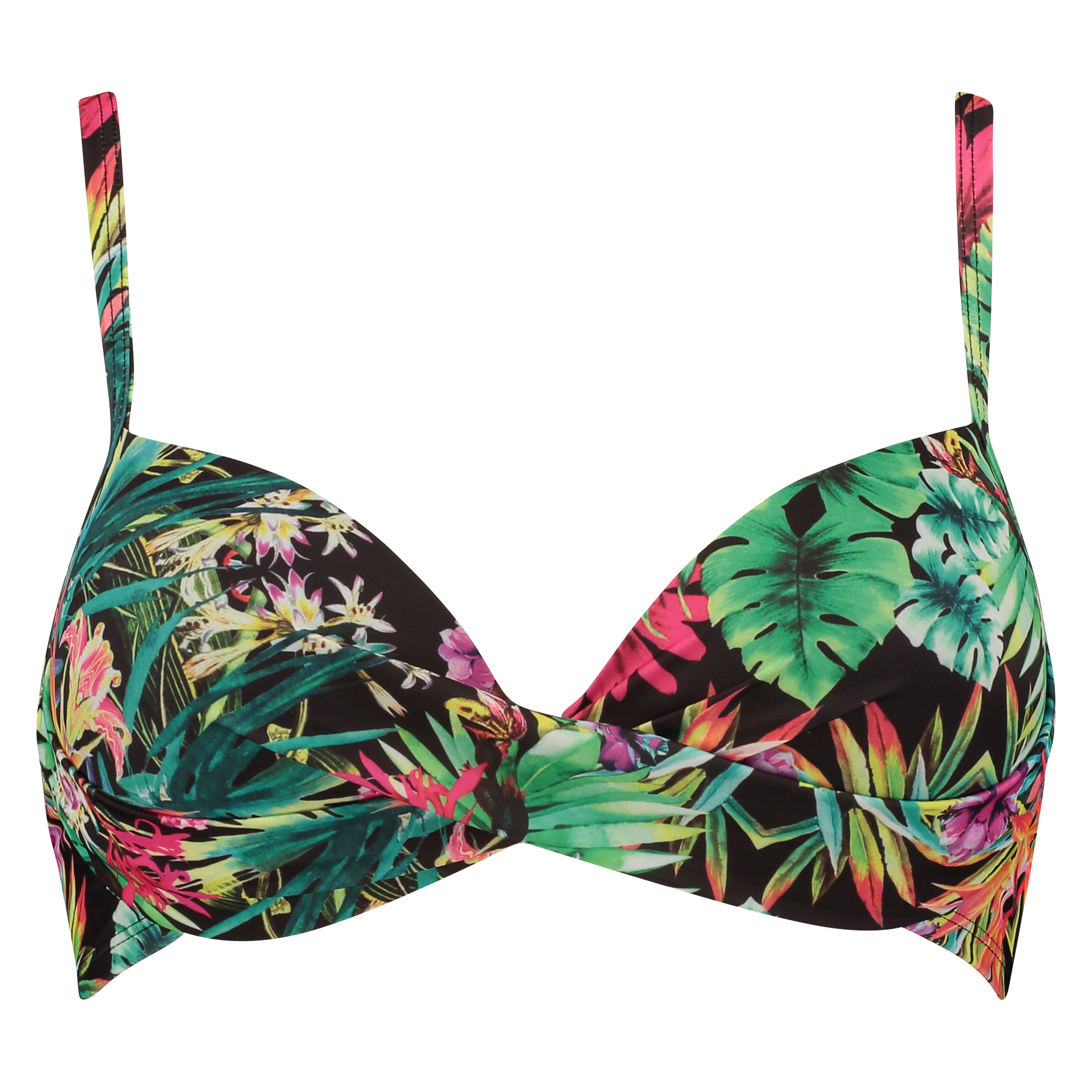 Haut de bikini pr&eacute;form&eacute; Jungle Fever Twist, Noir, main
