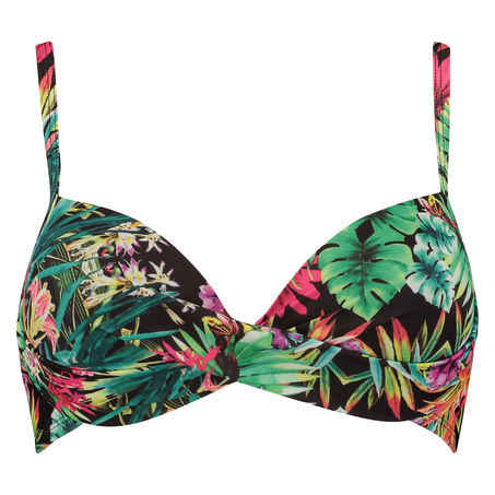 Haut de bikini pr&eacute;form&eacute; Jungle Fever Twist, Noir