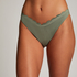 Bikini Slip mit hohem Beinausschnitt Scallop, grün