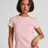Haut de pyjama manches courtes rib crew neck, Rose