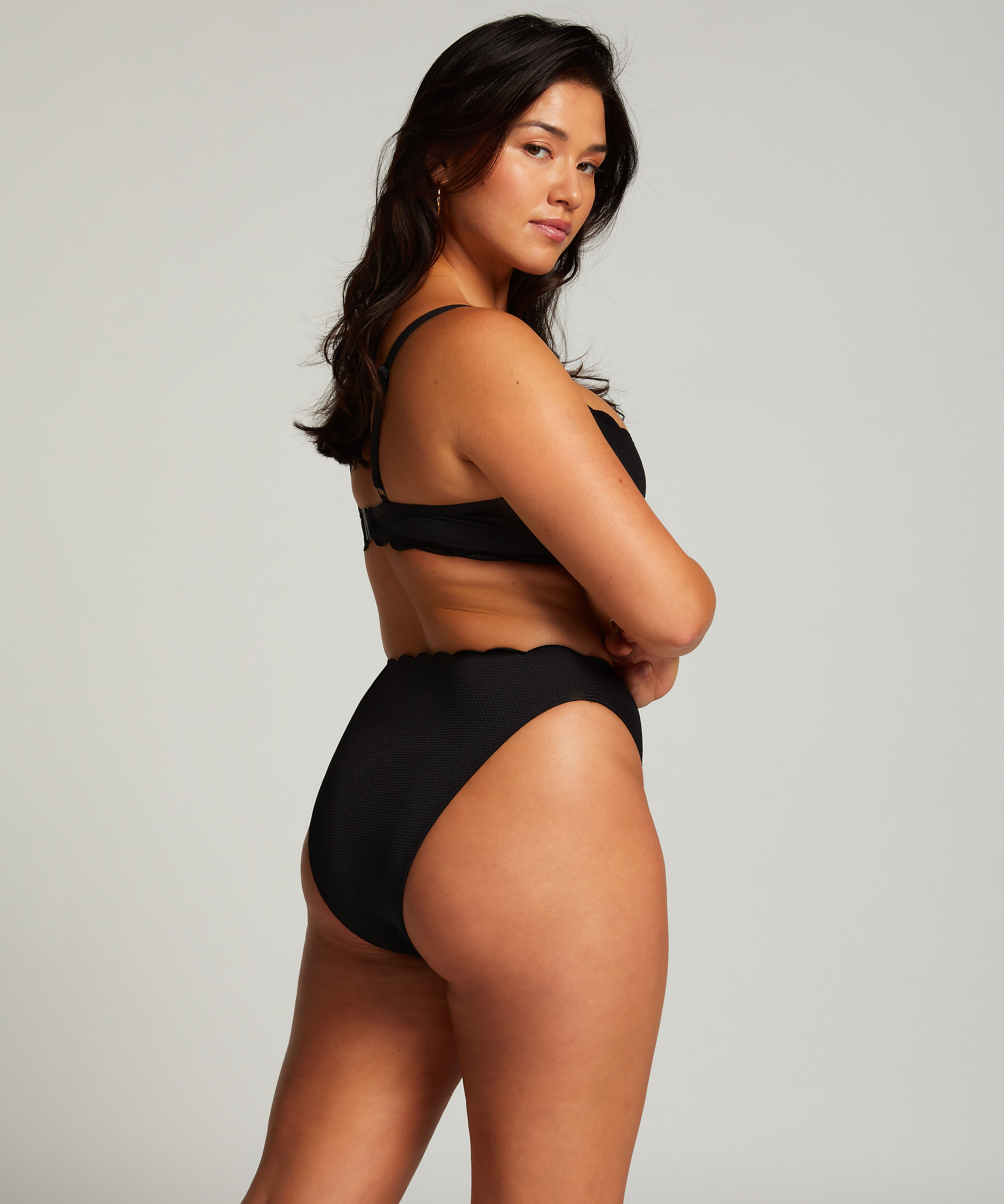 Bikini Slip Rio Scallop, Schwarz, main