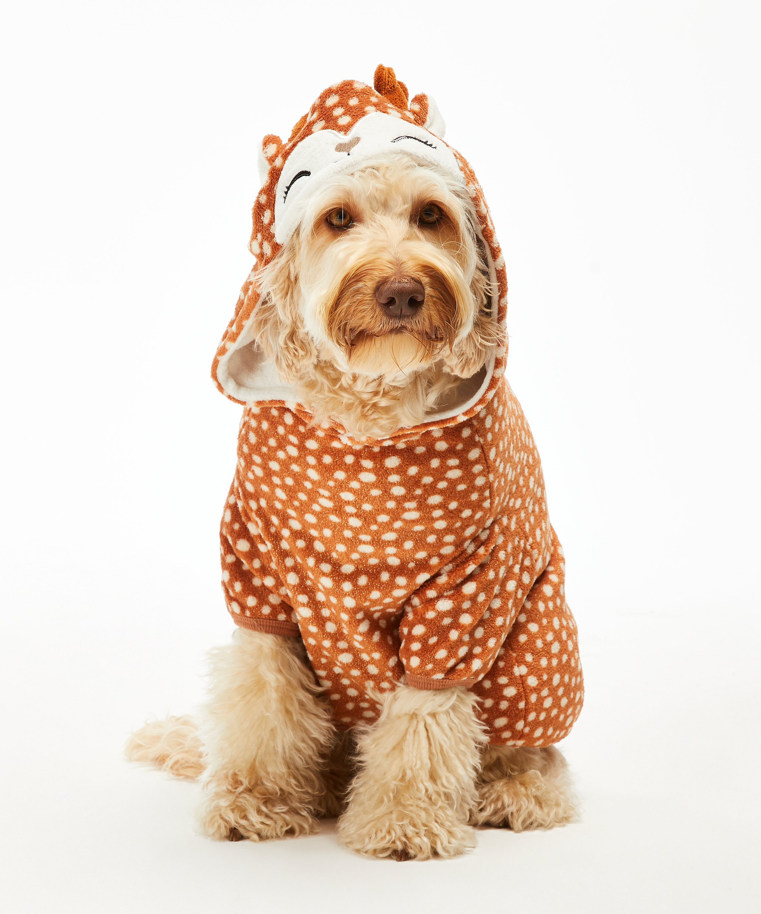 Fleece Hunde-Onesie, Braun, main