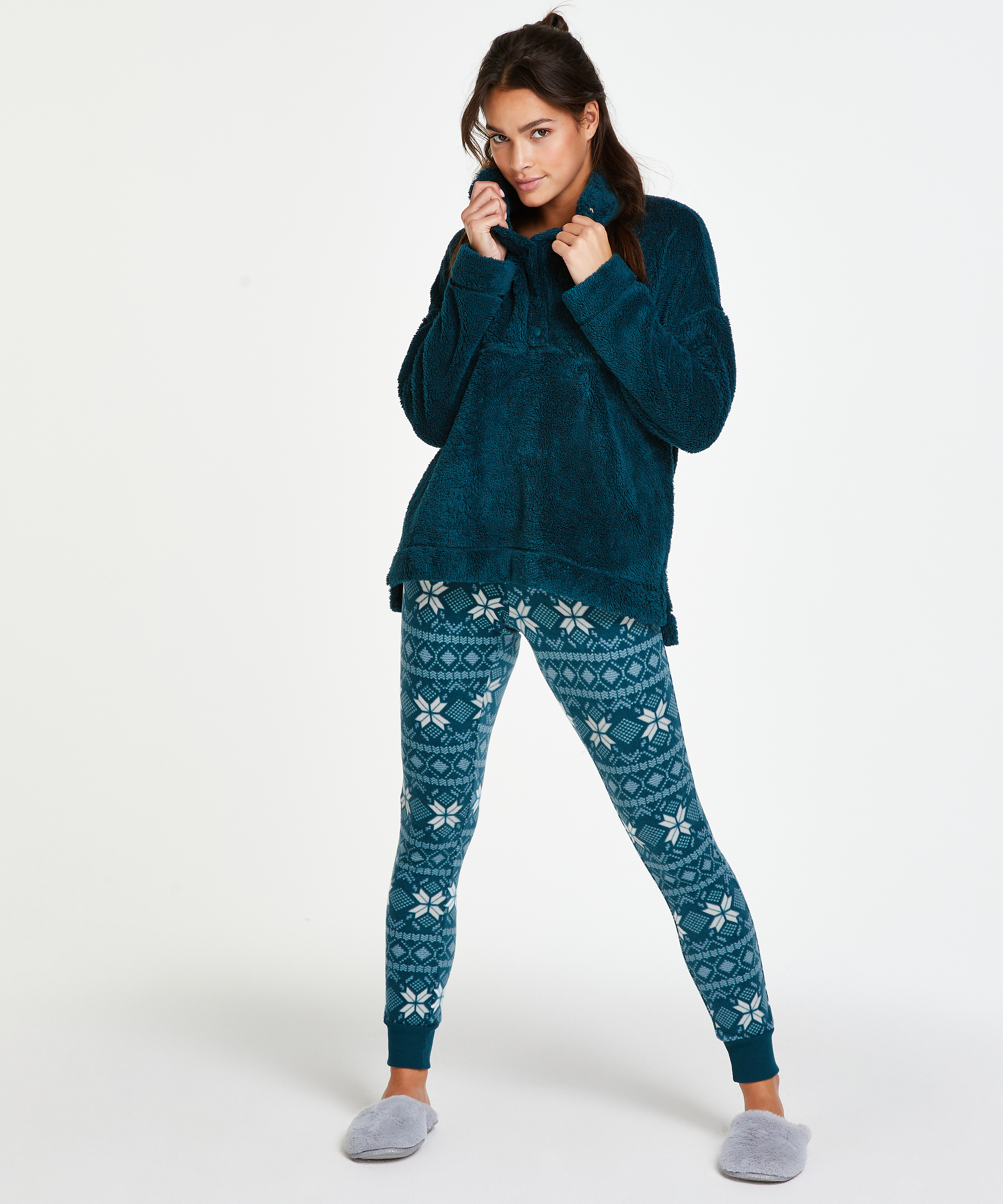 leggings en micro-polaire, Bleu, main