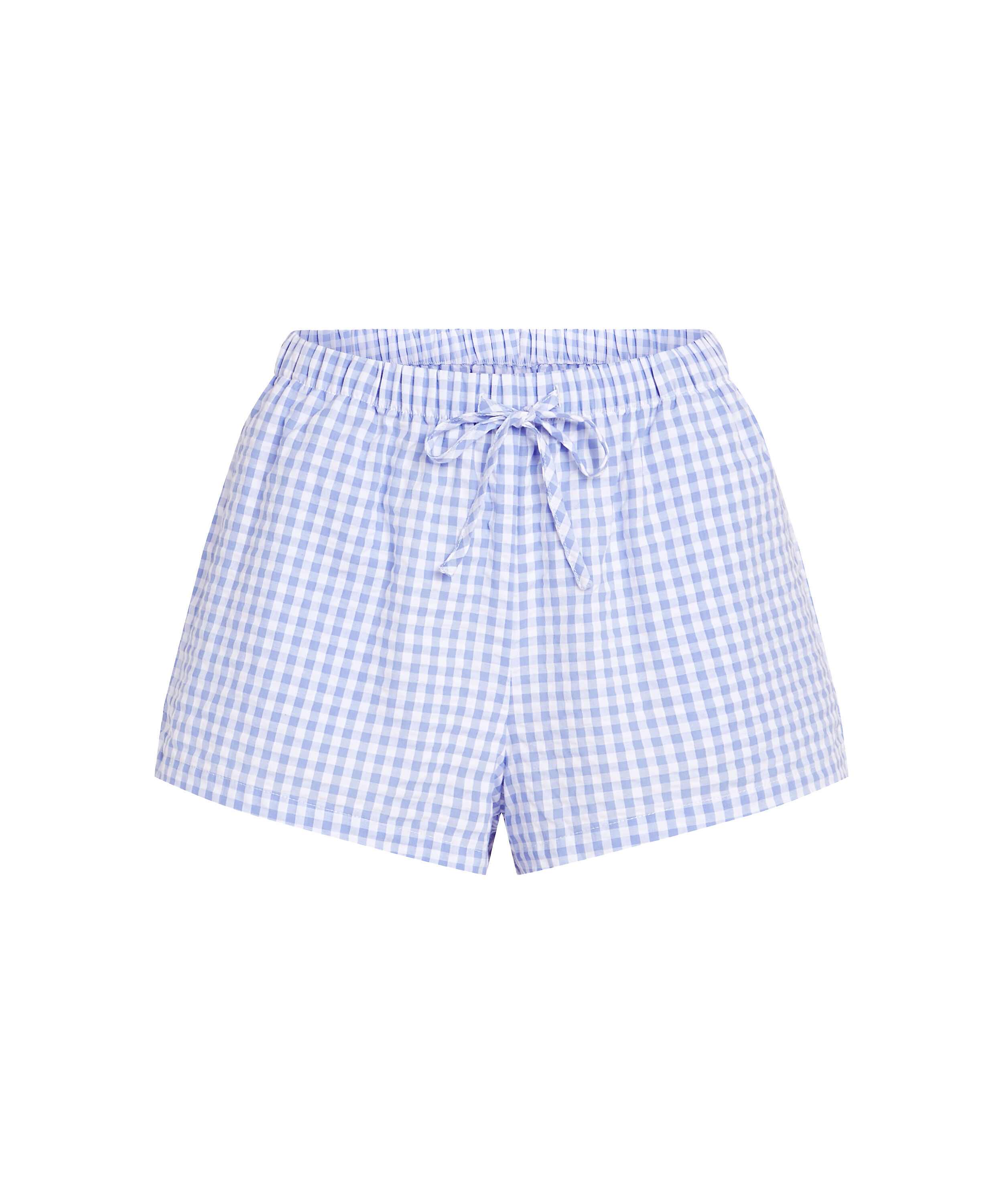 Shorts Seersucker, Blau