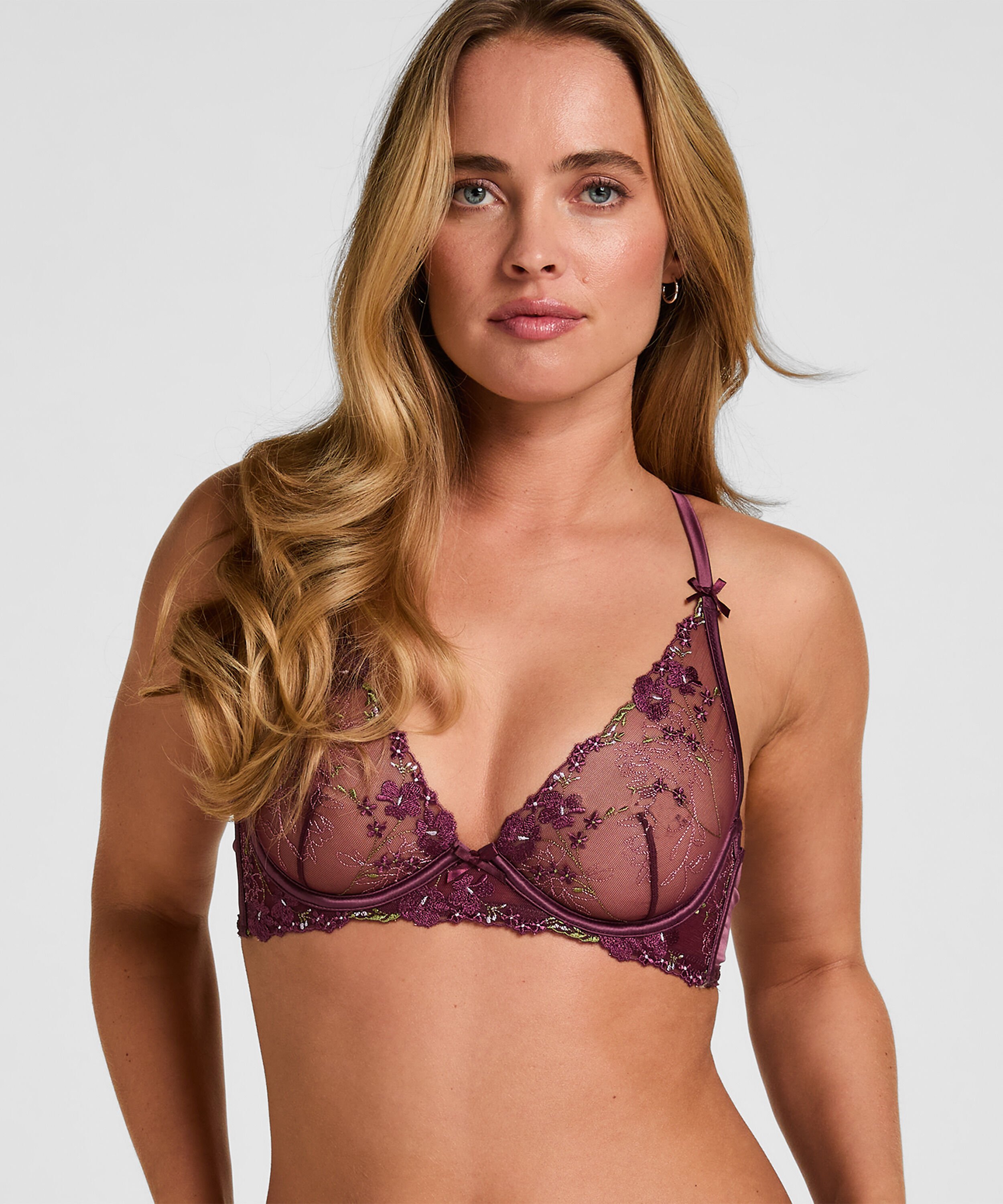 Soutien-Gorge Longline à Armatures Sans Rembourrage Peonie, Violet