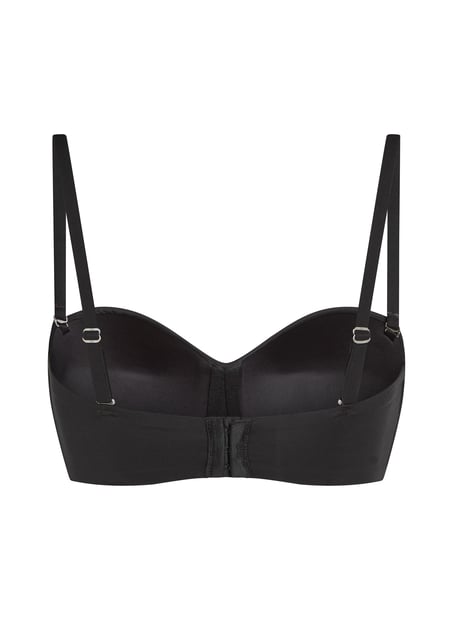 Gepolsterter trägerloser Push-Up BH mit Bügeln Smooth, Schwarz