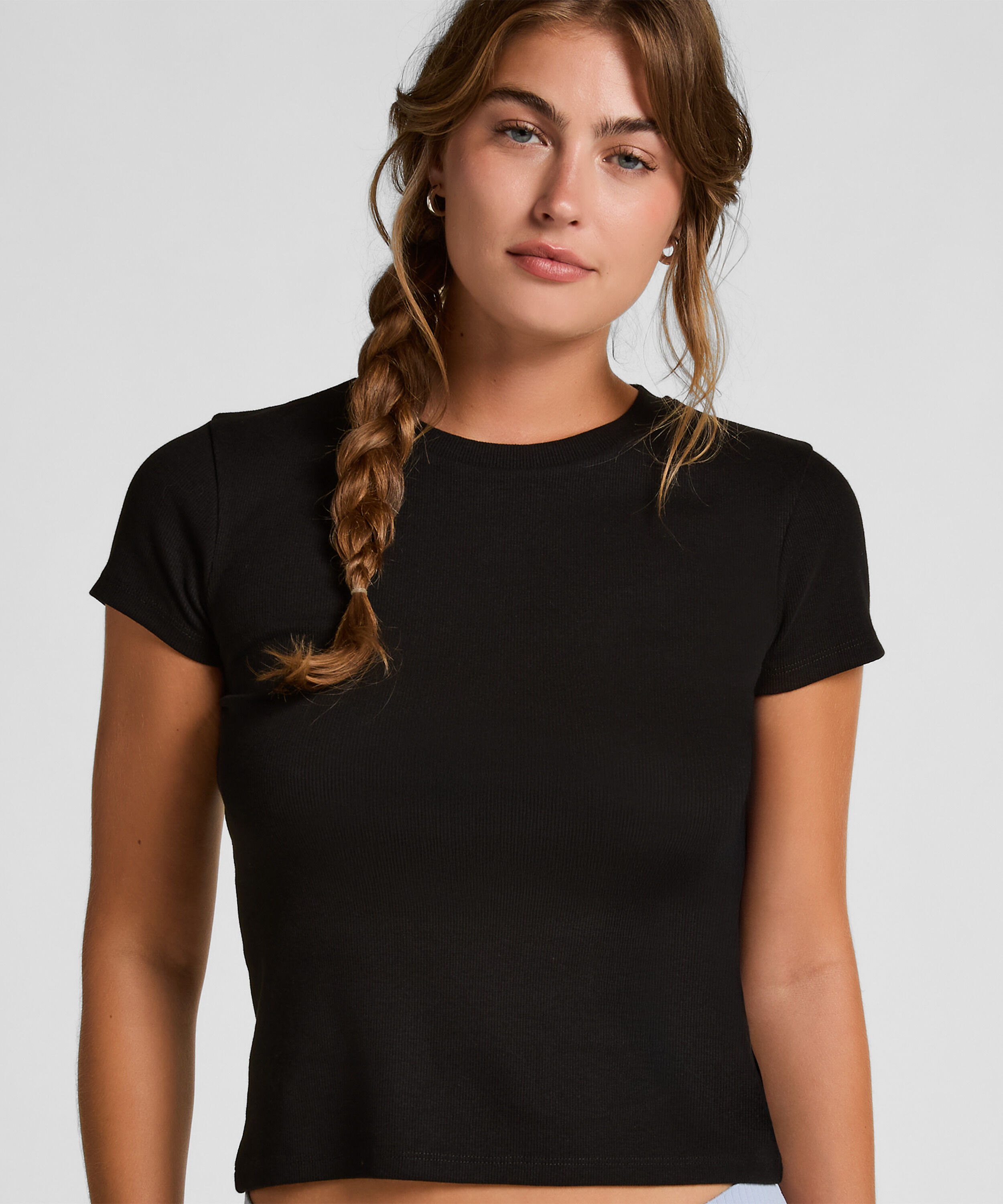 Pyjamatop Rib Crew Neck