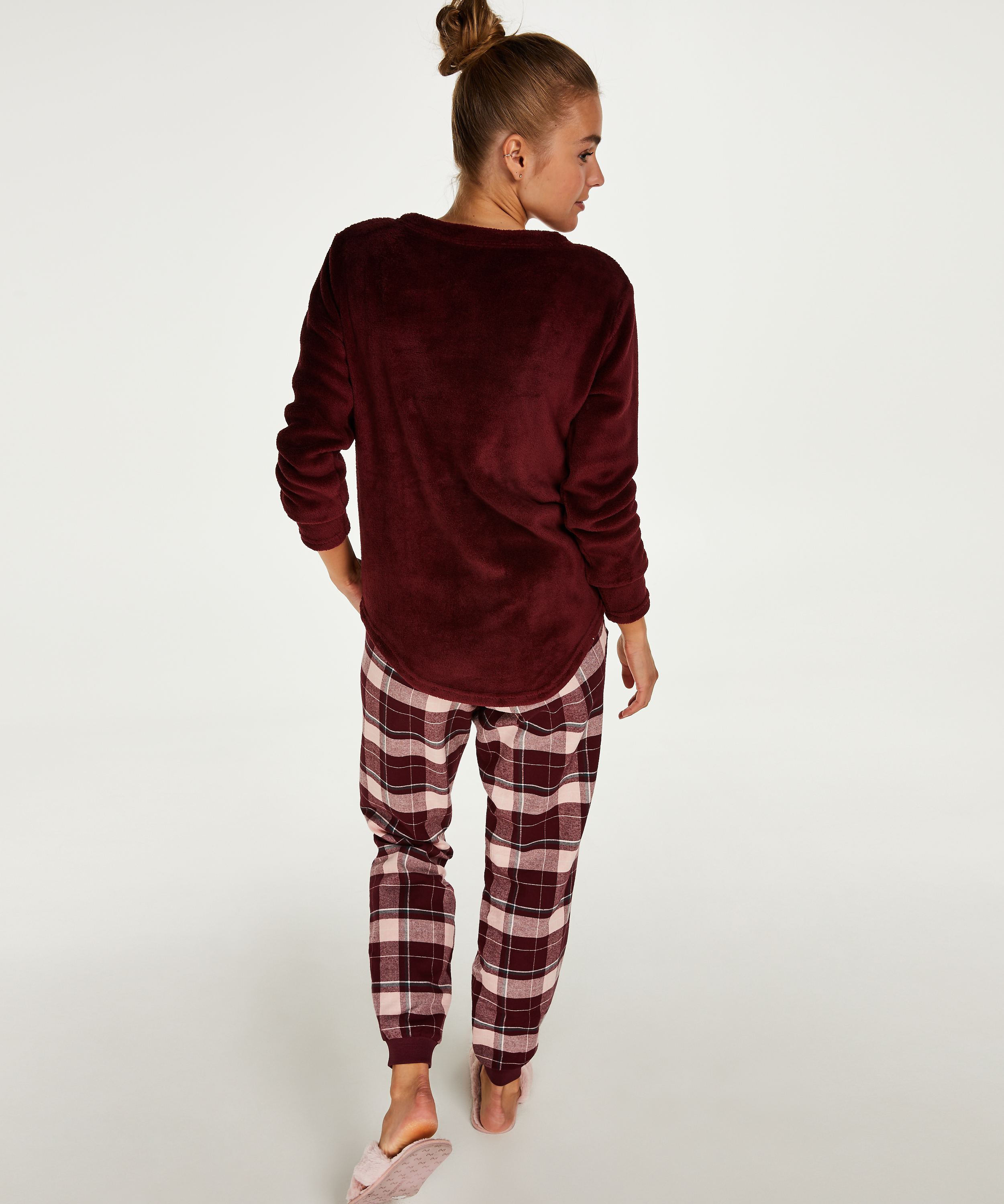 Sweat Polaire Long, Rouge, main