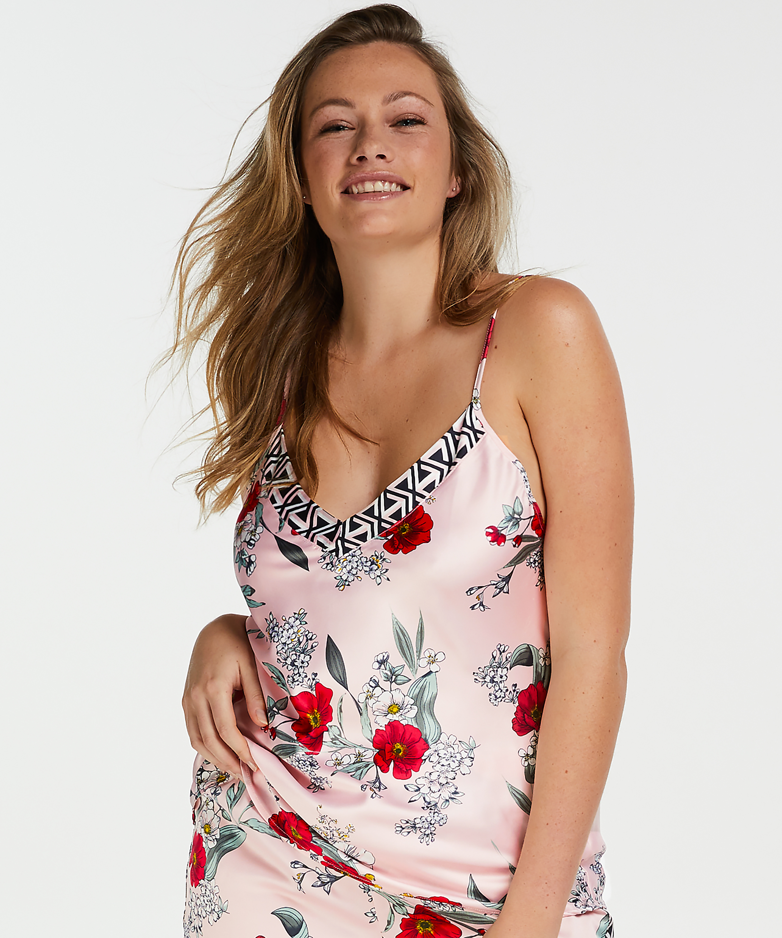Cami satin Azelea, Rose, main
