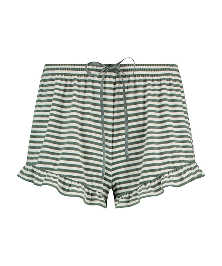Shorts Velours Ruffle, grün
