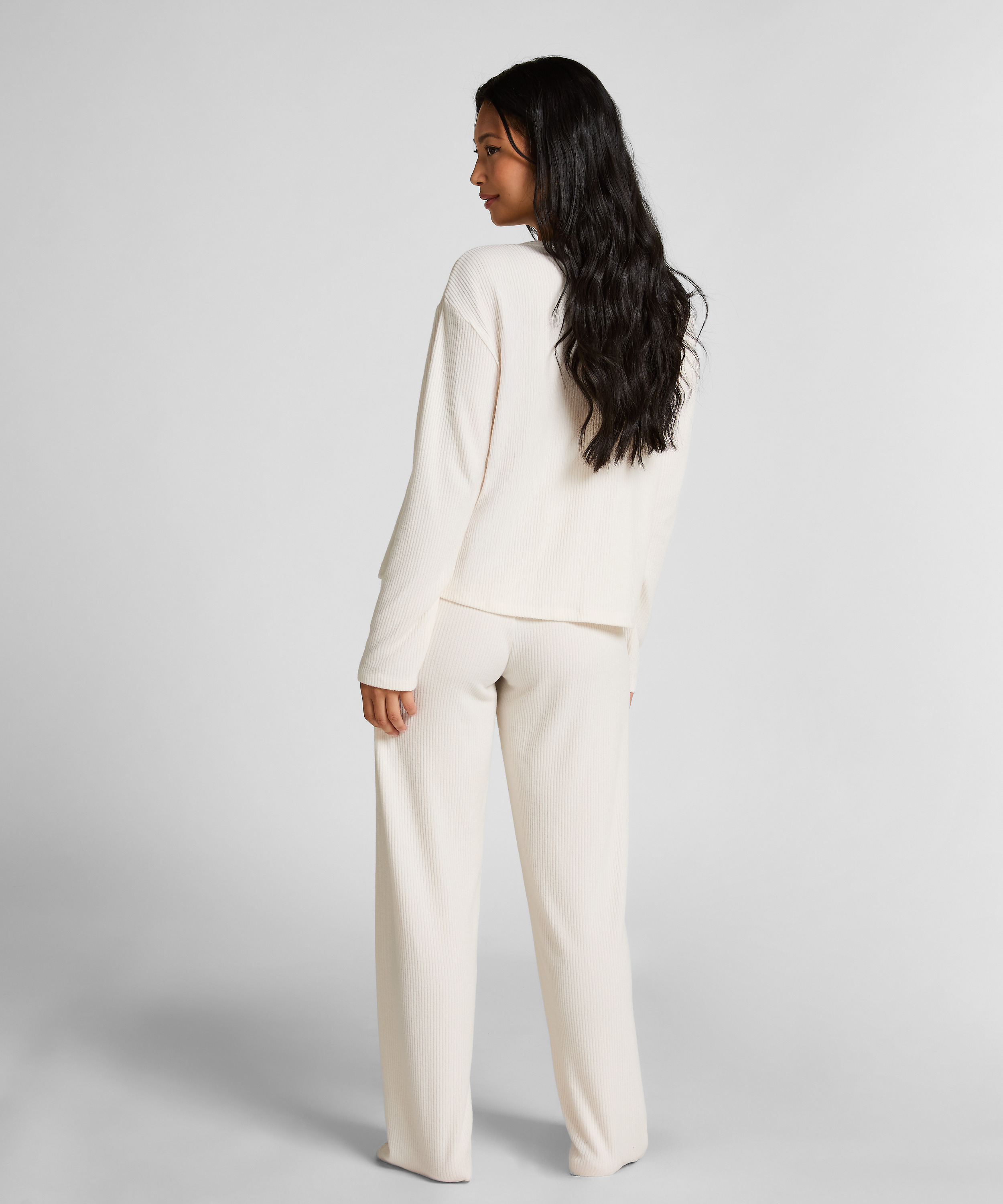 Pantalon Brushed Jersey, Blanc, main