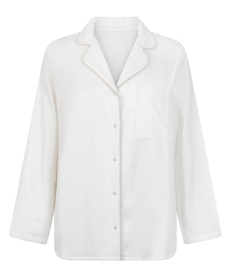 Haut de pyjama Flanel Essentials, Blanc