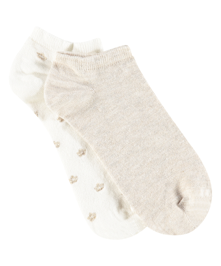 2 Paar  Lurex-Socken, Weiß