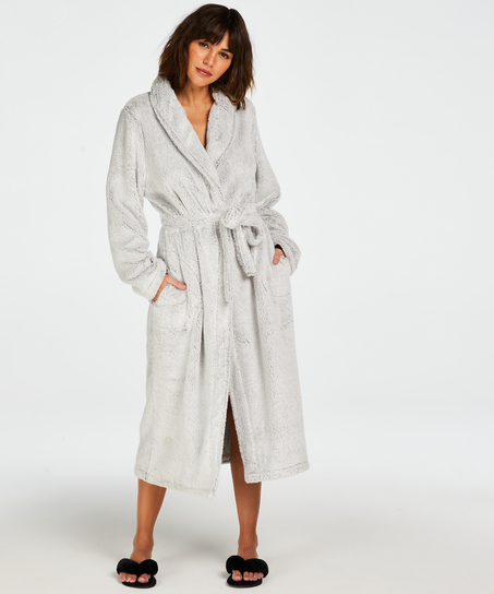 Bademantel Fleece, Grau