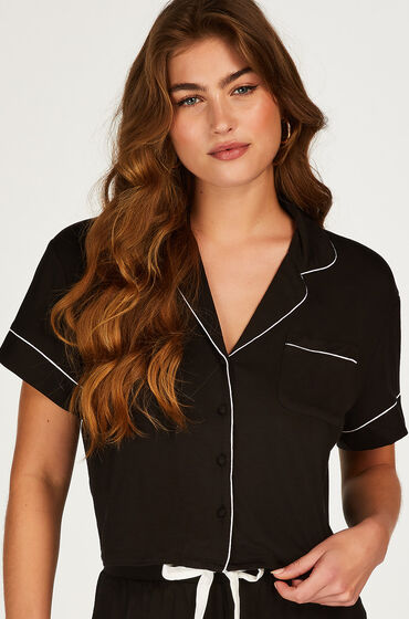 Image of Hunkemöller Kurzärmelige Jersey-Jacke Essential Schwarz