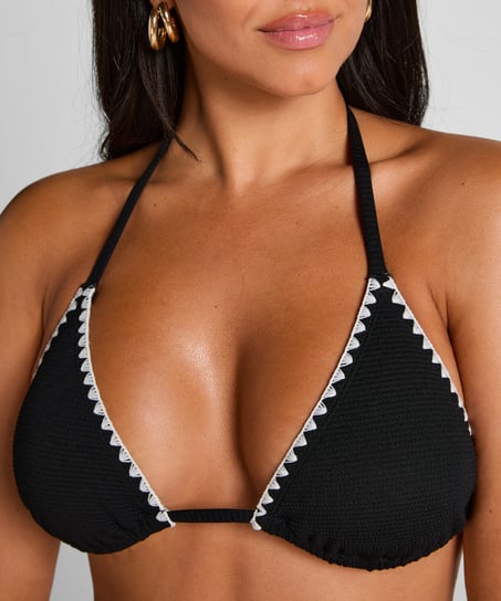 Triangel-Bikinioberteil Kenya, Schwarz