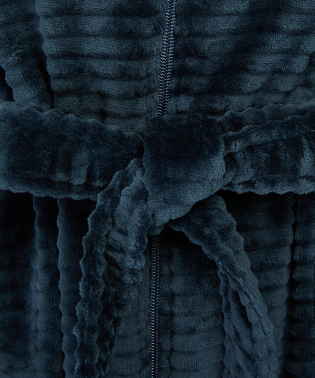 Bademantel Zip Fleece, Blau