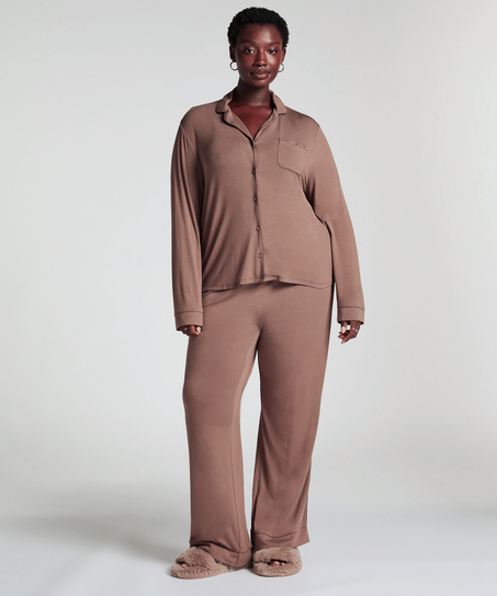 Veste à manches longues en jersey Essential, Marron