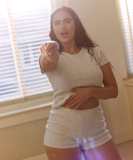 Short Pointelle, Gris