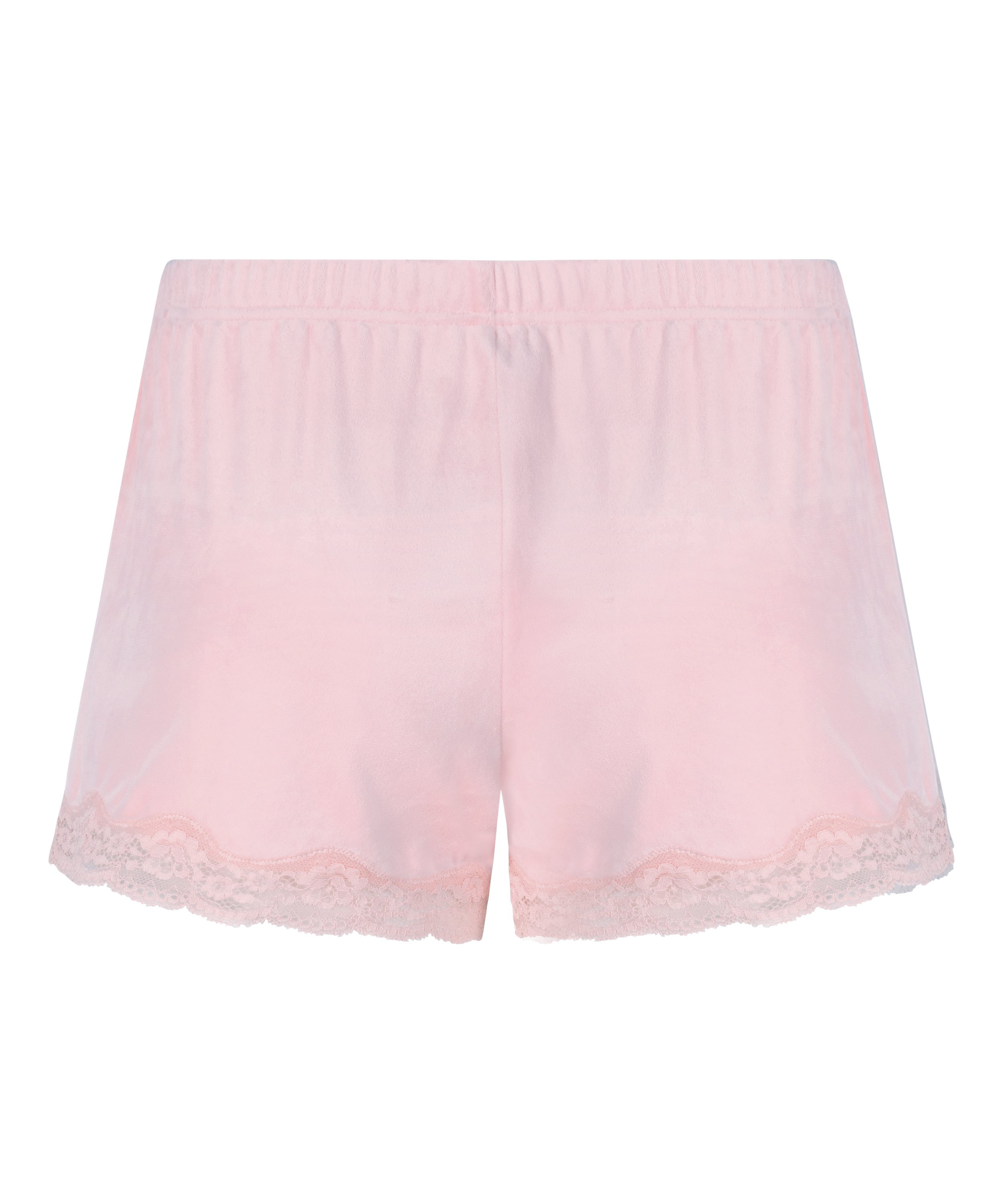 Short en velours à dentelle, Rose, main