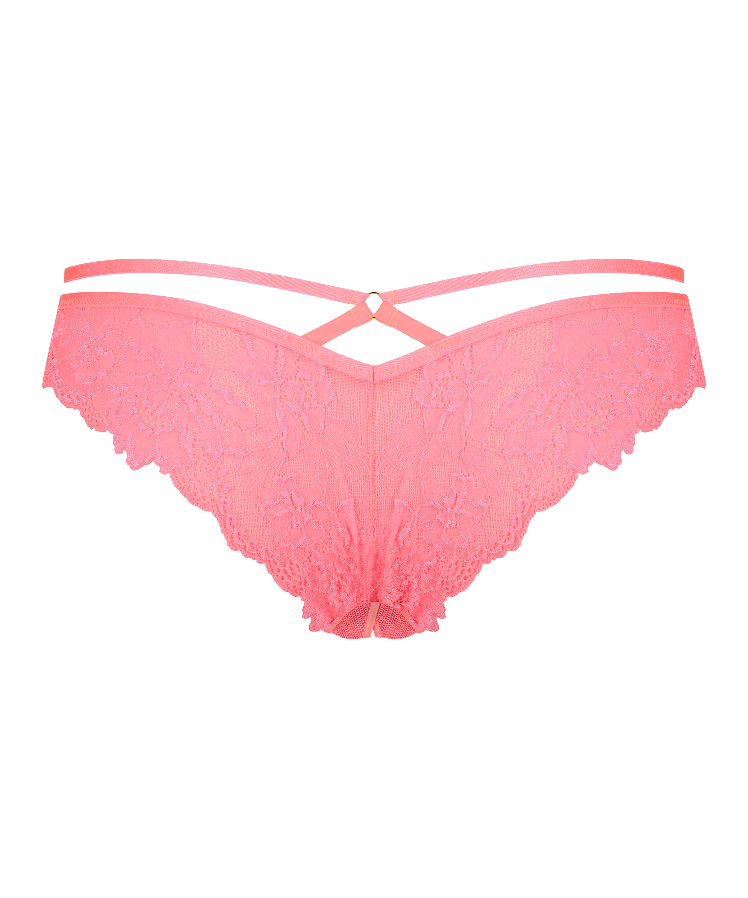 Slip br&eacute;silien ouvert Sosha, Rose, main