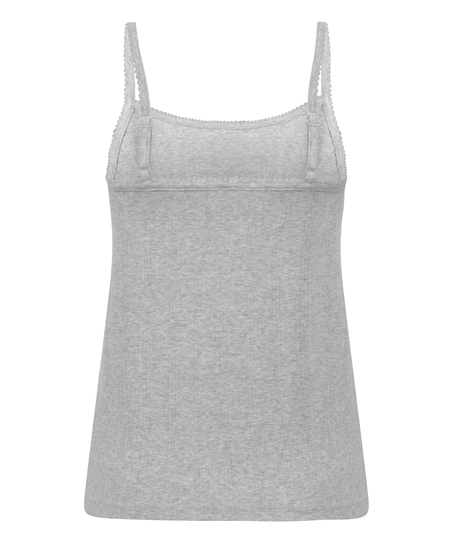 Pointelle-Camisole, Grau