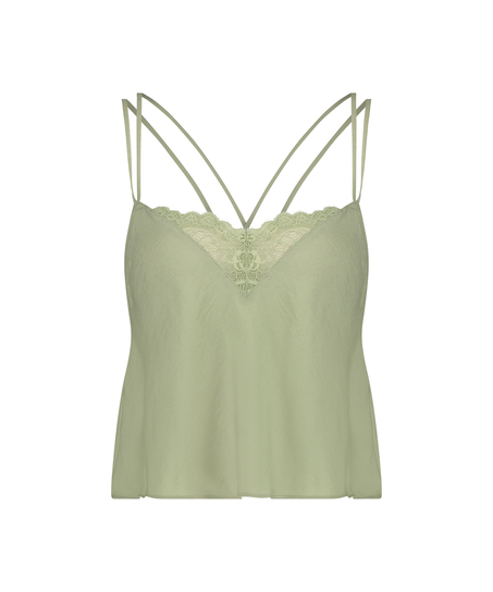 Top Cami en satin Airspun Kim Petras, Vert