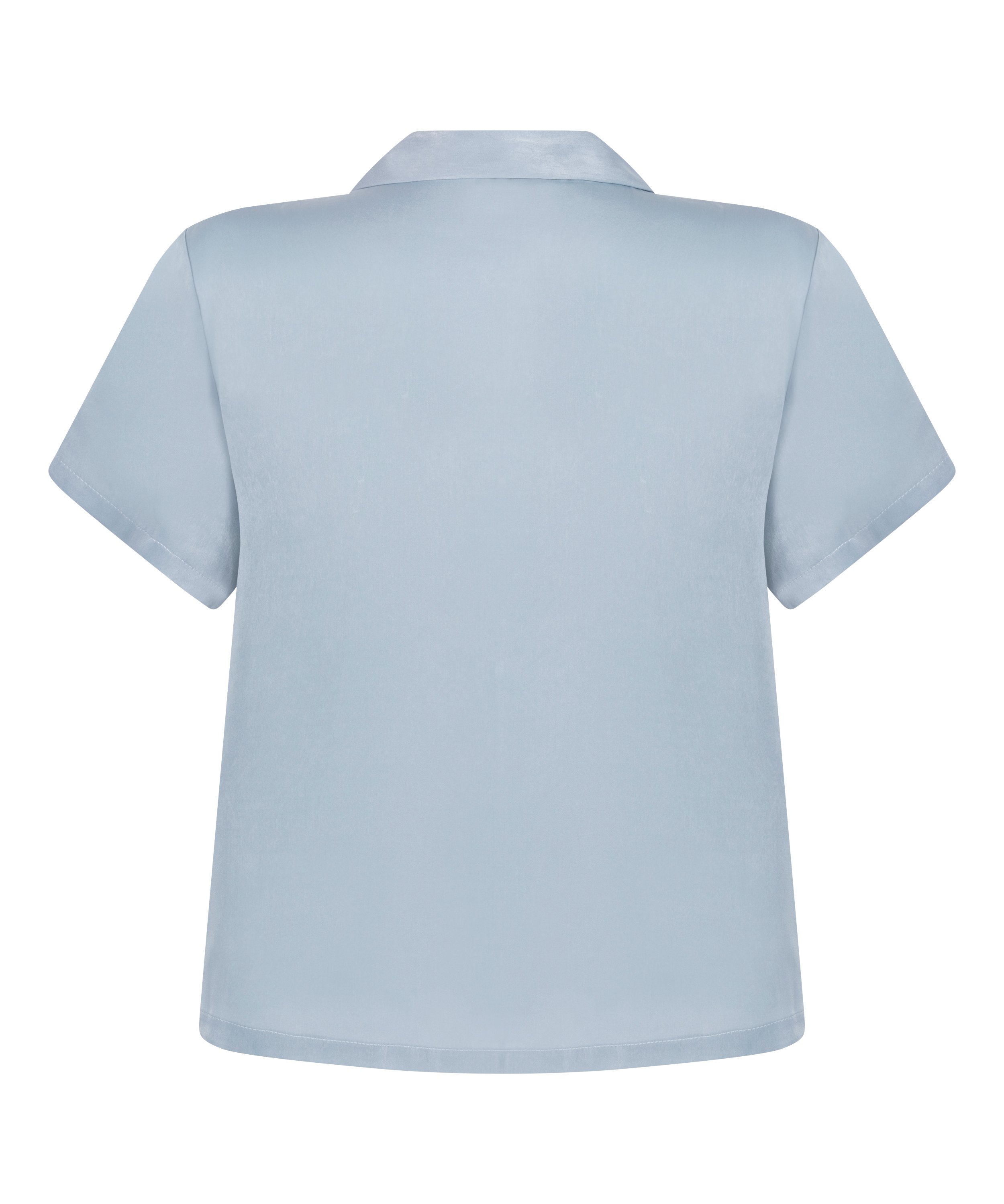 Kurz&auml;rmelige Satin-Jacke, Blau, main