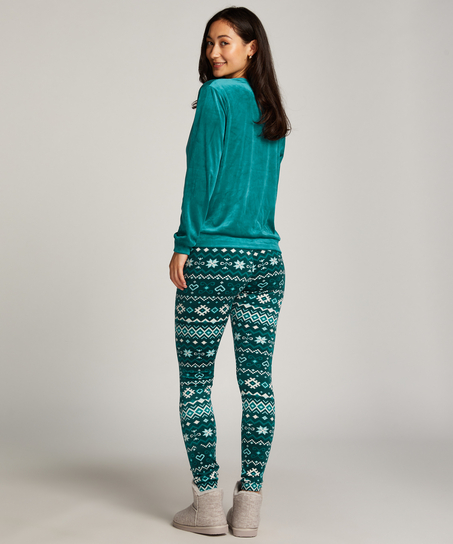 Leggings Velours, Blau