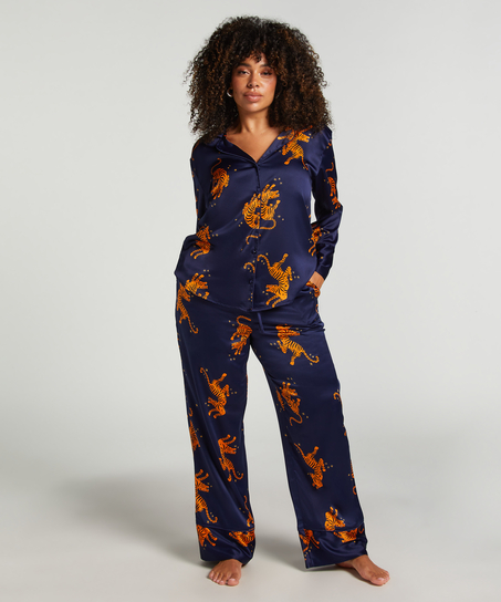 Veste à manches longues Satin, Bleu